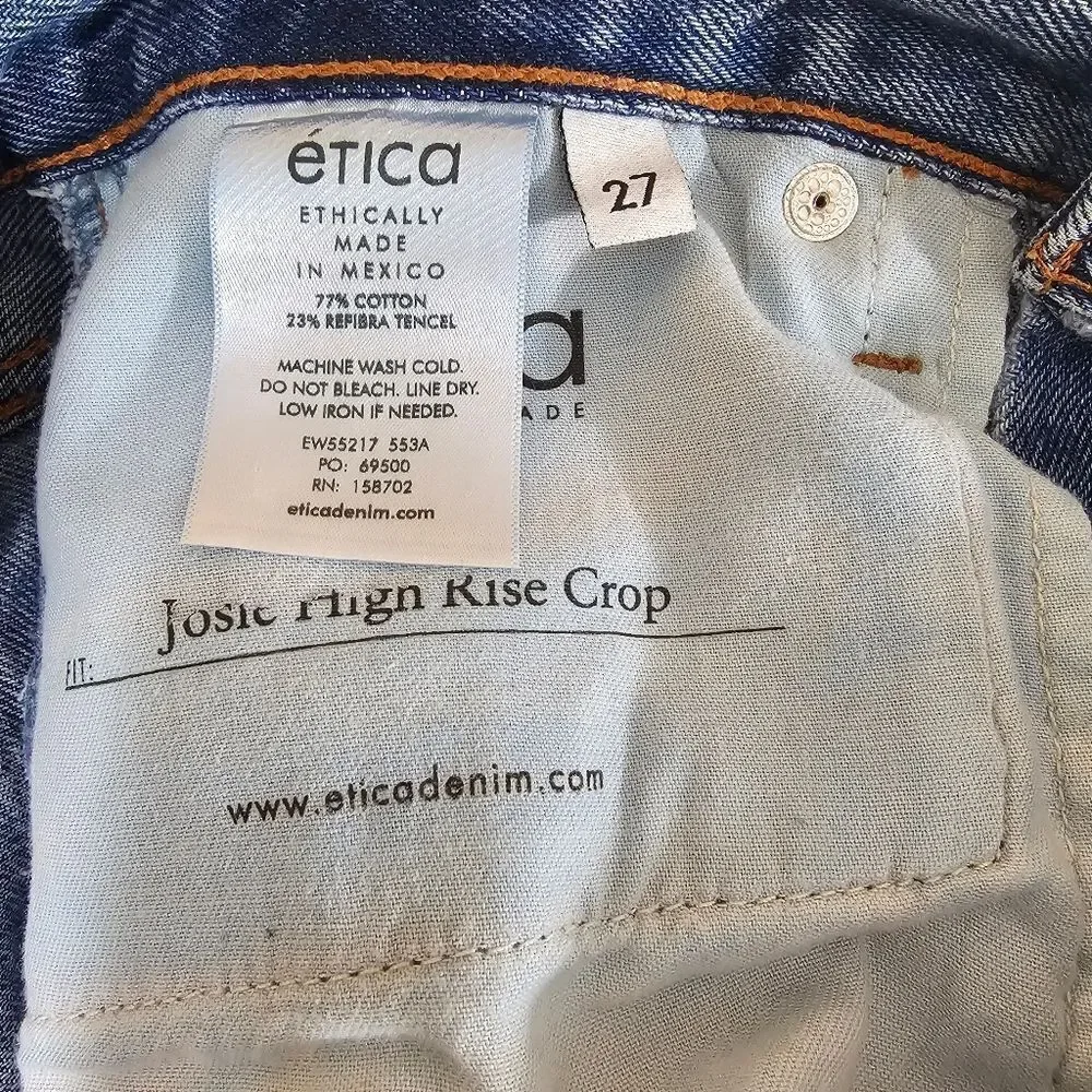 NWT Etica High Rise Josie Crop in Canyon - Size 27